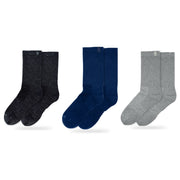 Bulg 788 Combed Cotton Crew Socks 3-Pair Winter Frost Pack — Charcoal White Berry, Dark Blue Bond, Ephesus
