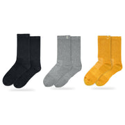 Bulg 788 Combed Cotton Crew Socks 3-Pair New Year's Glam Pack — Darkness, Ephesus, Summer Gold