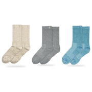 Bulg 788 Combed Cotton Crew Socks 3-Pair Glacier / Arctic Pack — Bleached Nature, Ephesus, Goshima