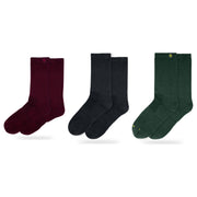 Bulg 788 Combed Cotton Crew Socks 3-Pair Pan-African/Juneteenth Pack — C'est La Vie, Darkness, Heritage Green