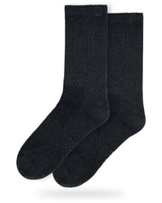 Bulg 788 Darkness performance crew socks studio hero shot in deep charcoal black ribbed knit