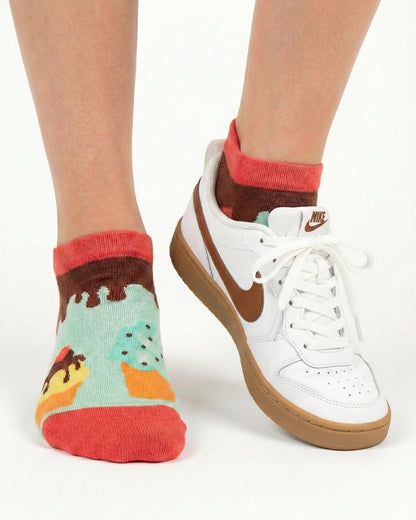 SOCKSOP Funky Ice Cream Socks | High Cotton Breathable Ankle Socks