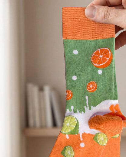 Socksop Orange and Lime| High Cotton Content