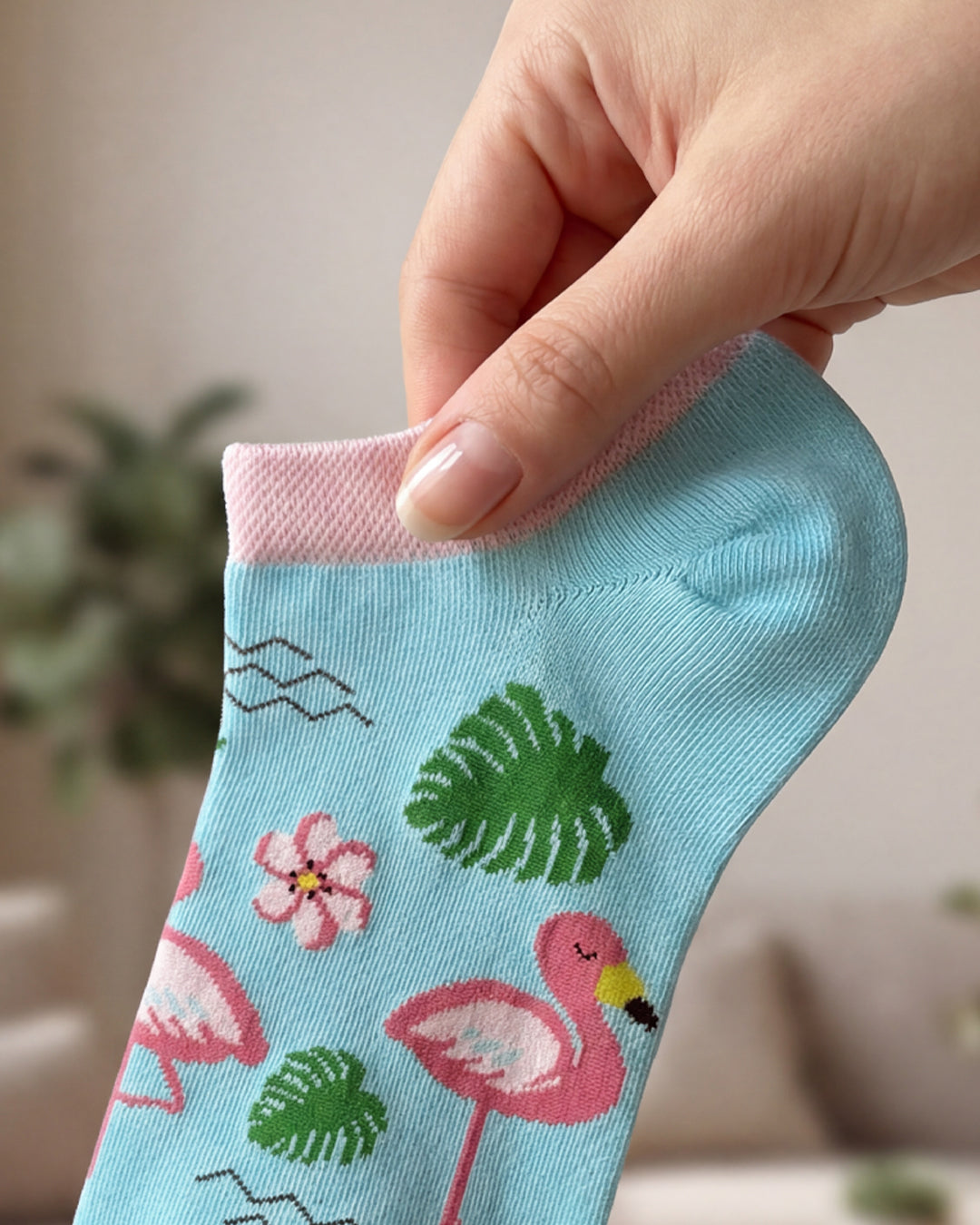 SOCKSOP Funky Flamingo Socks | High Cotton Breathable Ankle Socks
