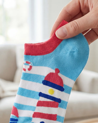 SOCKSOP Lighthouse Socks | High Cotton Breathable Ankle Socks