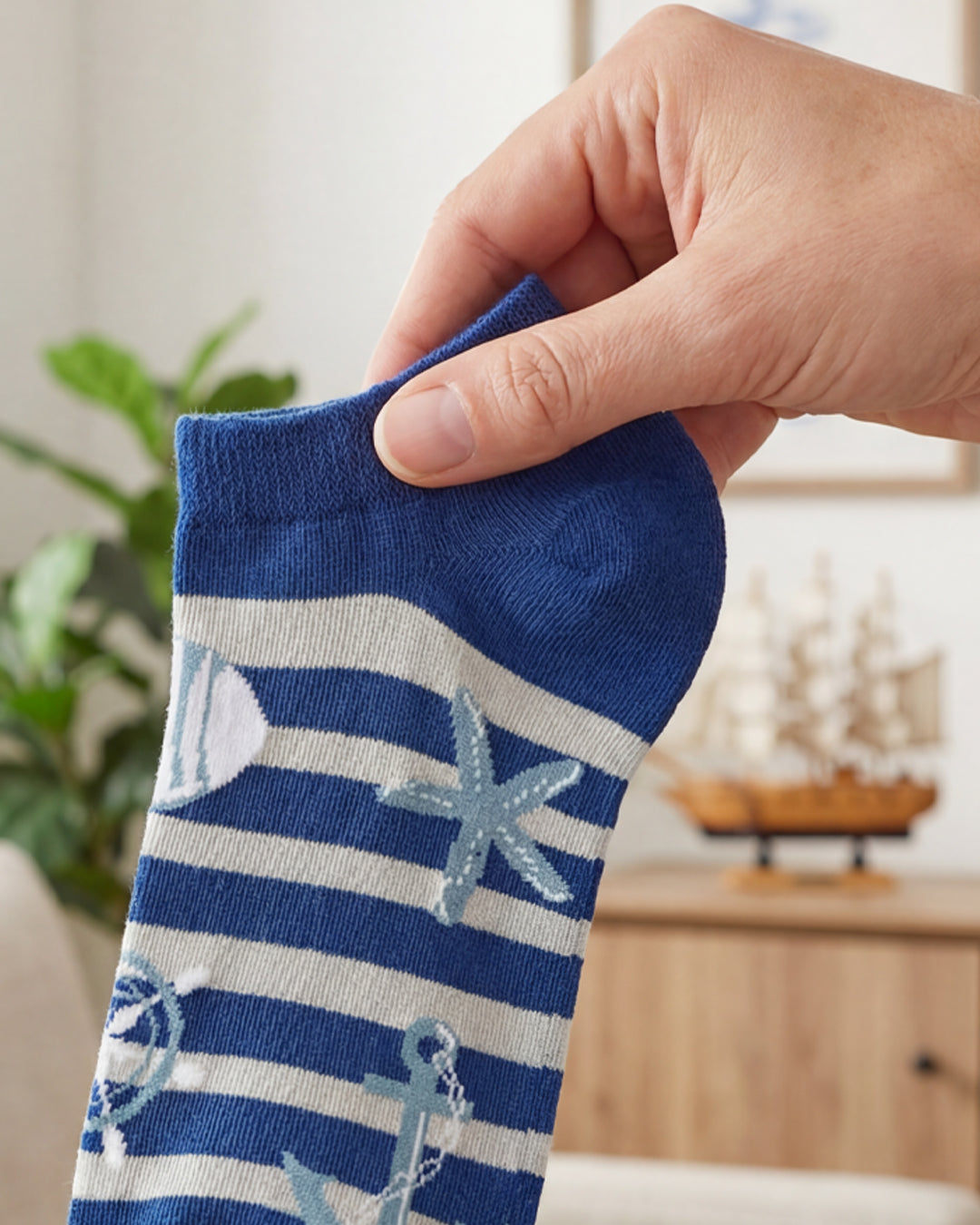 SOCKSOP Funky Nautical Socks |  High Cotton Breathable Ankle Socks