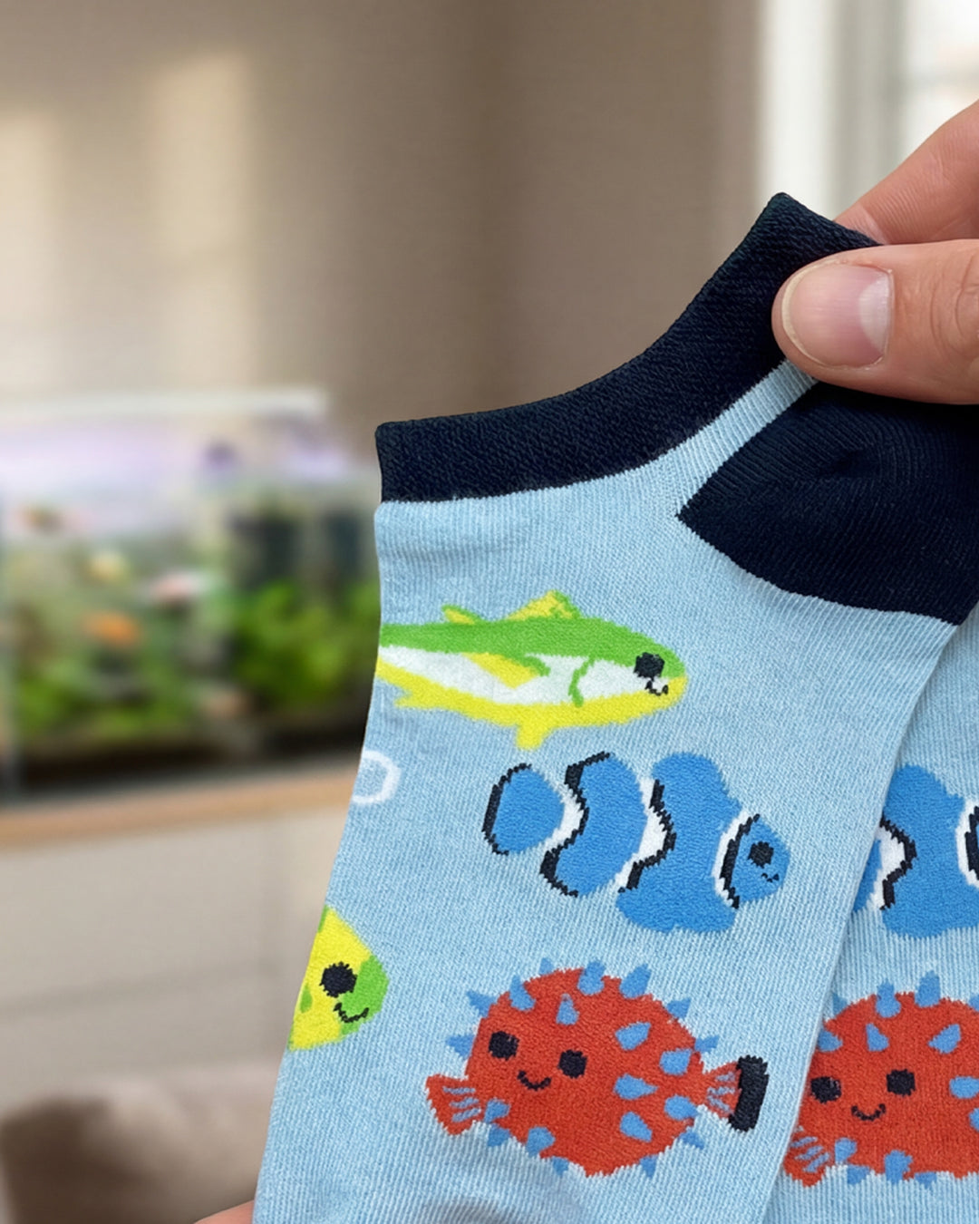 SOCKSOP Funky Fish Socks | High Cotton Breathable Ankle Socks