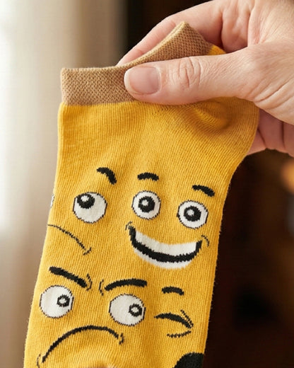 SOCKSOP Funky Emoji Socks | High Cotton Breathable Ankle Socks