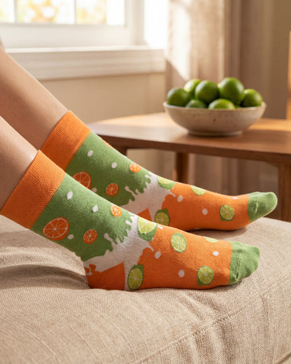Socksop Orange and Lime| High Cotton Content