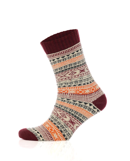 Socksop burgundy patterned socks | High Cotton Content