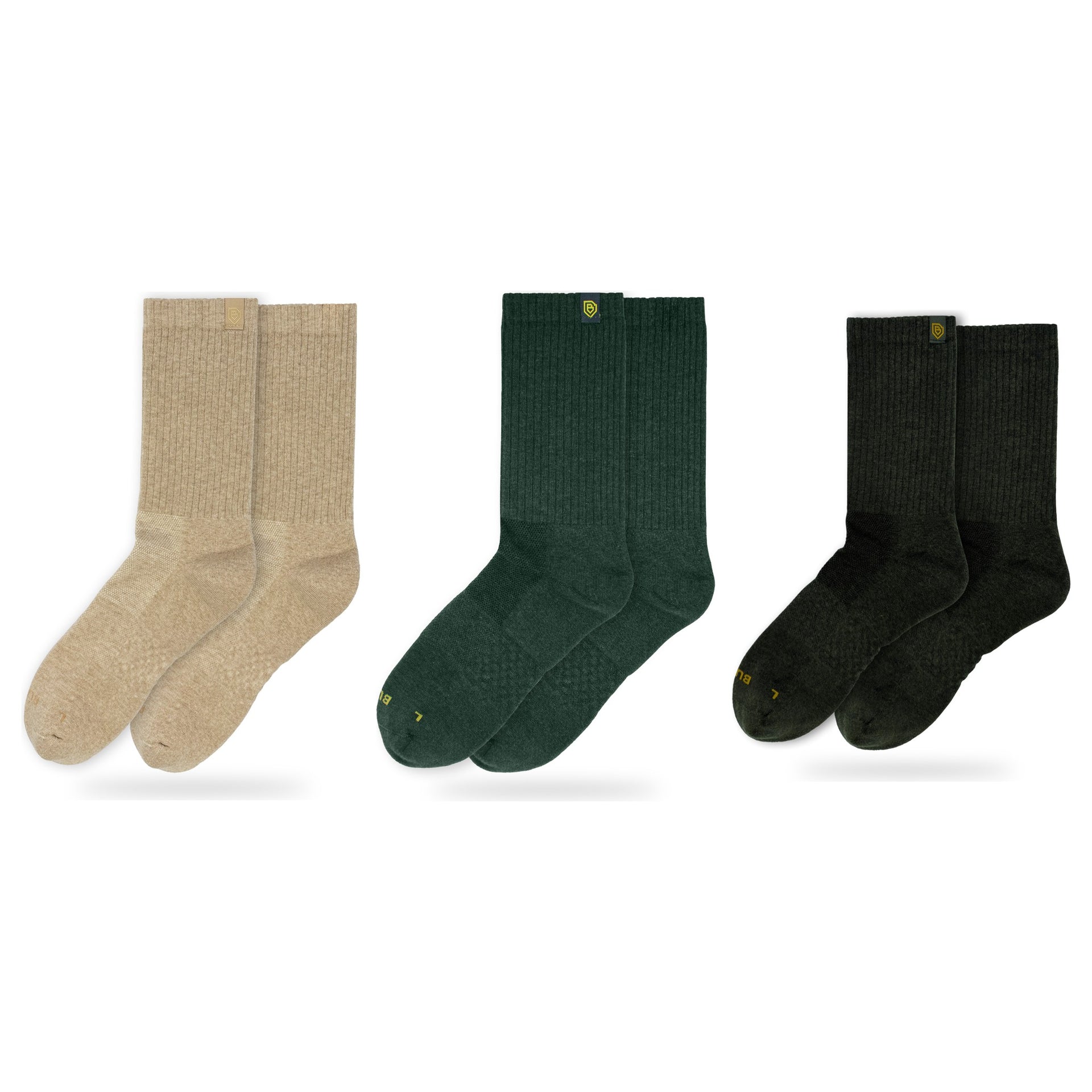 Bulg 788 Combed Cotton Crew Socks 3-Pair Military / Heritage Field Pack — Anatolia, Heritage Green, Hunter