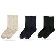 Bulg 788 Combed Cotton Crew Socks 3-Pair Storm Sky Pack — Bleached Nature, Charcoal White Berry, Hunter