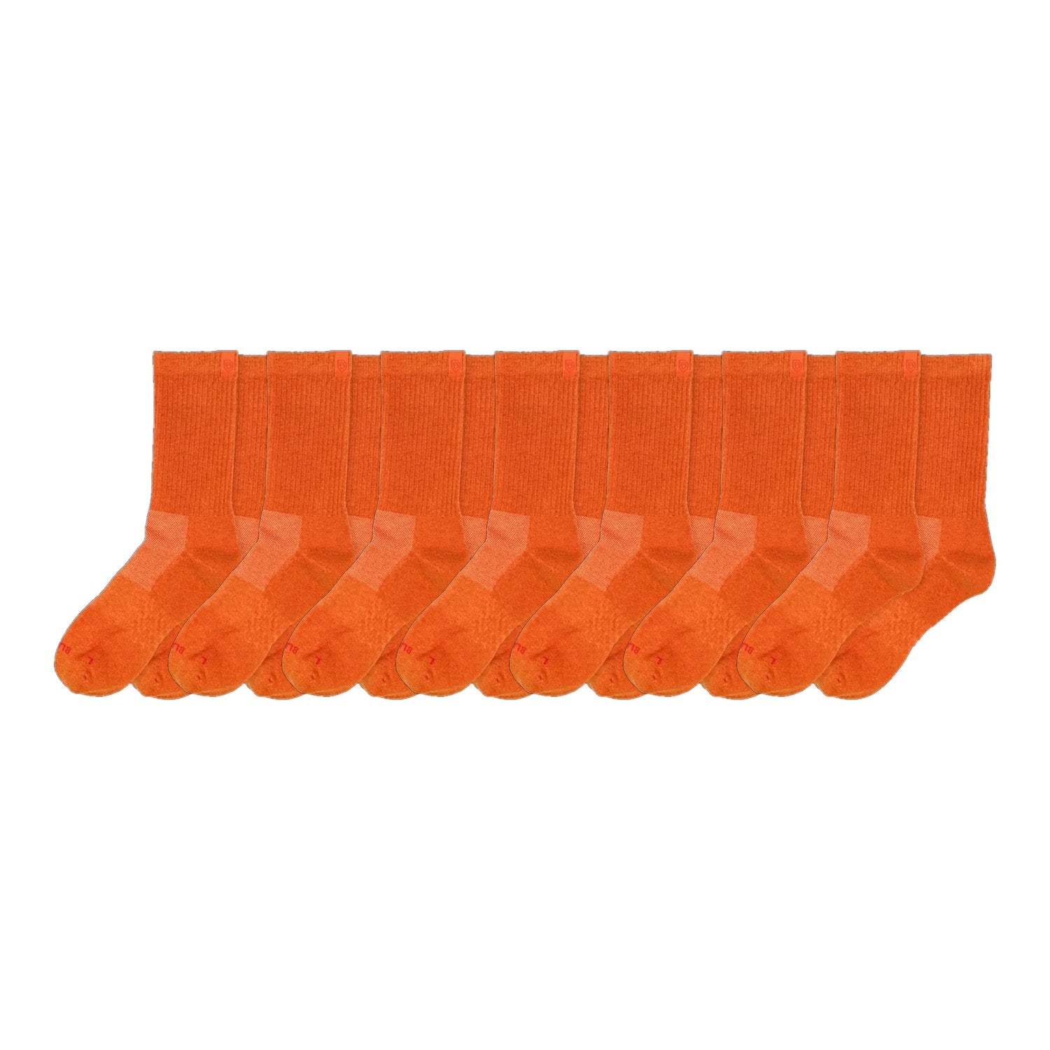 Bulg Nr.788 7-Pair Bali Orange Gift Set, Premium Combed-Cotton Cushioned Crew Socks
