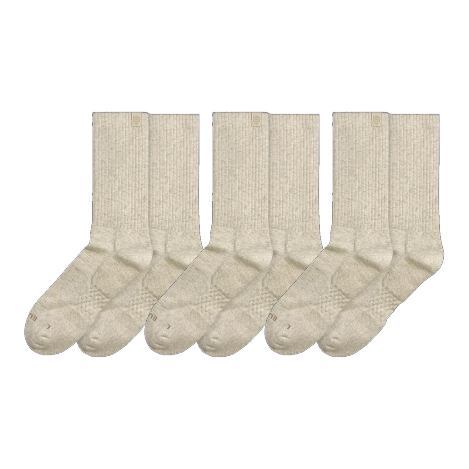 Bulg Nr.788 3-Pair Bleached Nature Gift Set, Premium Combed-Cotton Cushioned Crew Socks