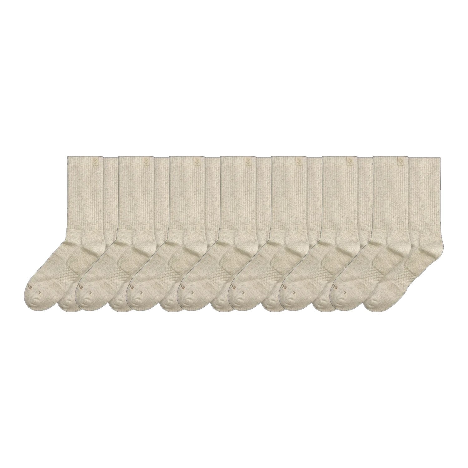 Bulg Nr.788 7-Pair Bleached Nature Gift Set, Premium Combed-Cotton Cushioned Crew Socks