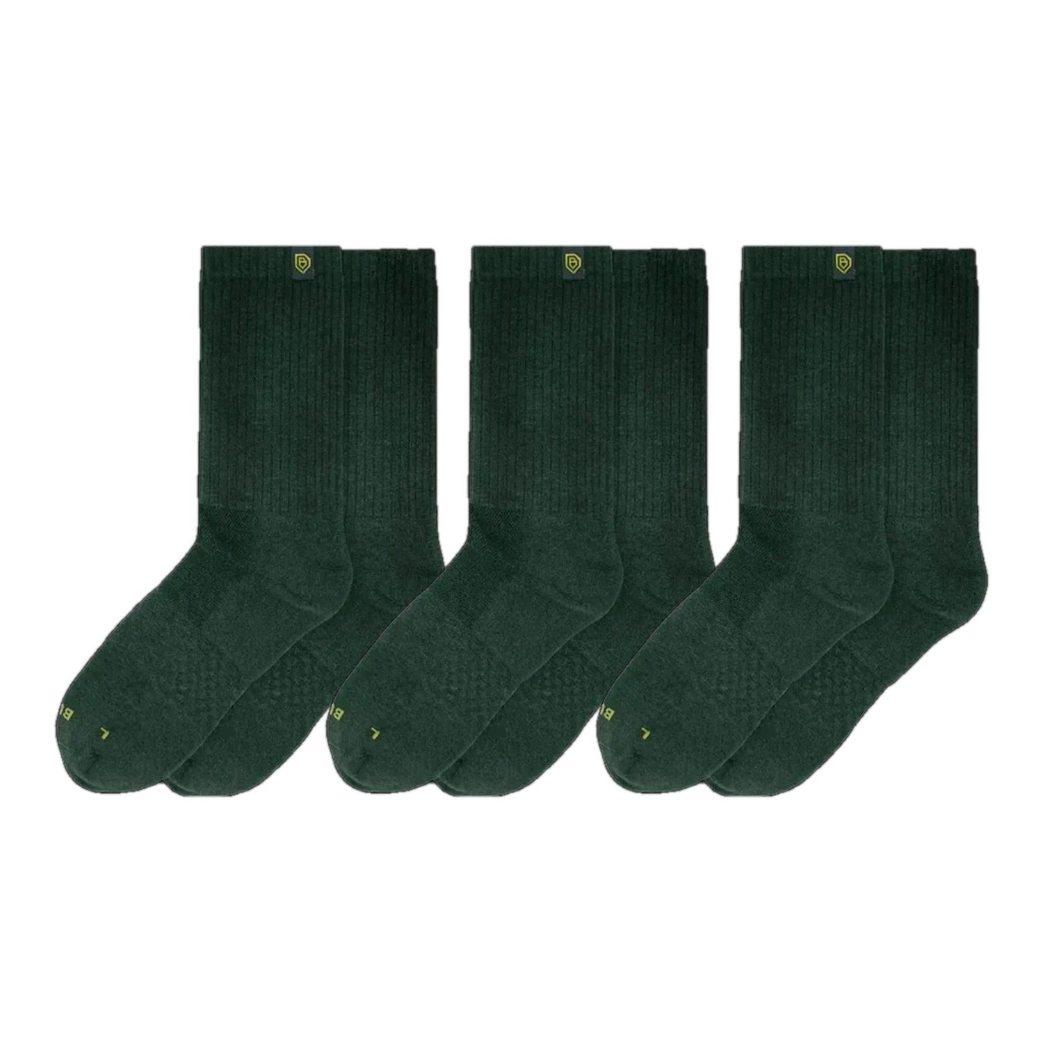 Bulg Nr.788 3-Pair Heritage Green Gift Set, Premium Combed-Cotton Cushioned Crew Socks
