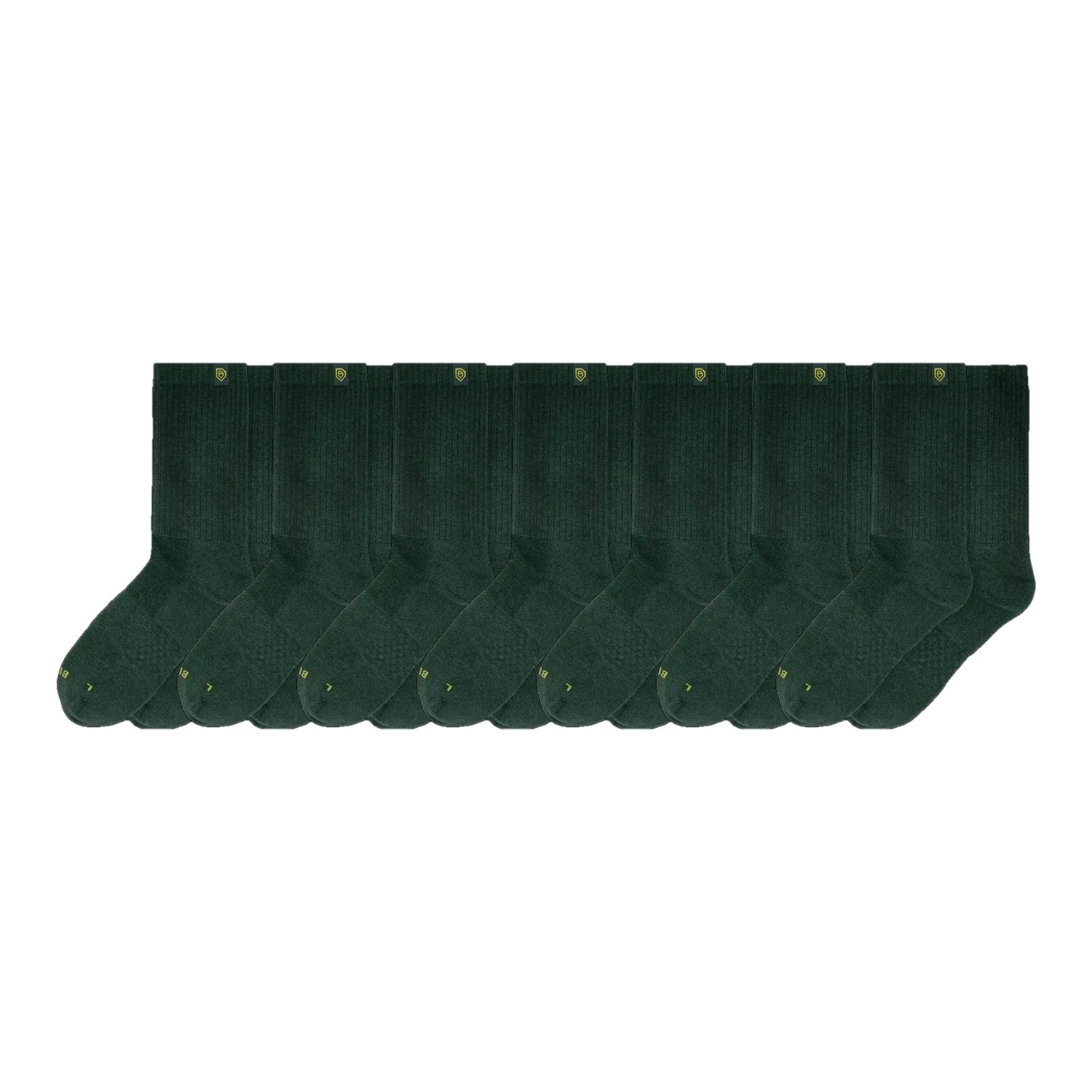 Bulg Nr.788 7-Pair Heritage Green Gift Set, Premium Combed-Cotton Cushioned Crew Socks