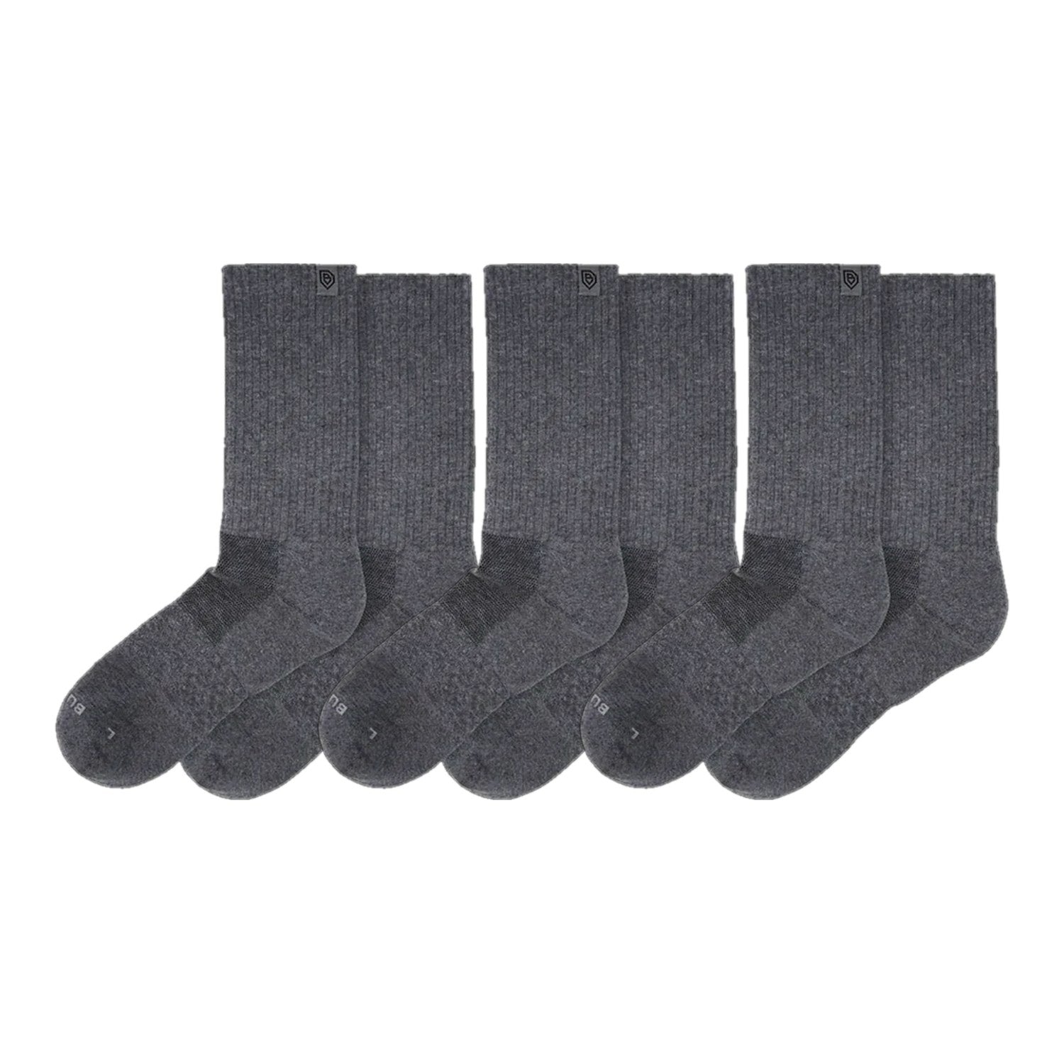 Bulg Nr.788 3-Pair Laden Grey Gift Set, Premium Combed-Cotton Cushioned Crew Socks