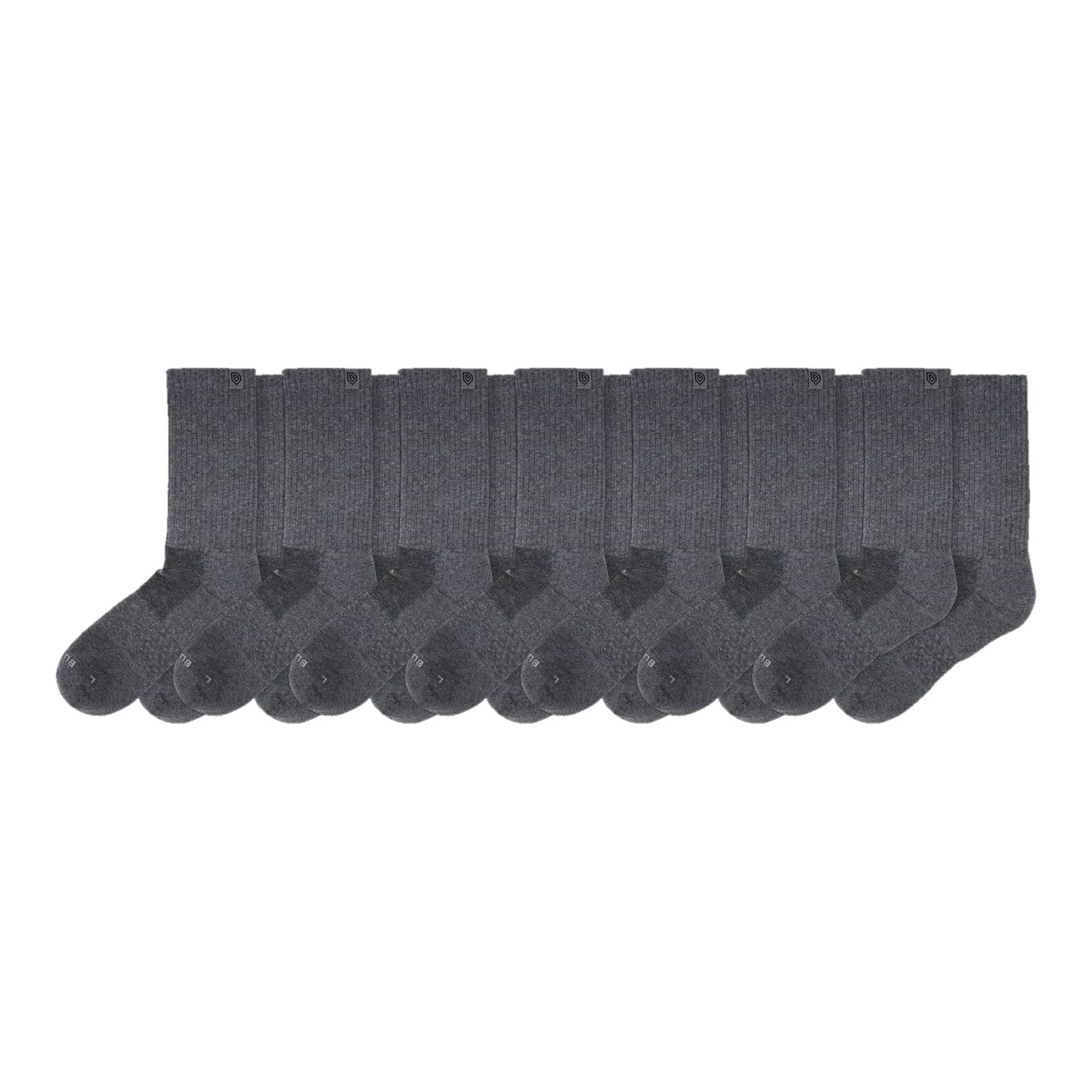 Bulg Nr.788 7-Pair Laden Grey Gift Set, Premium Combed-Cotton Cushioned Crew Socks