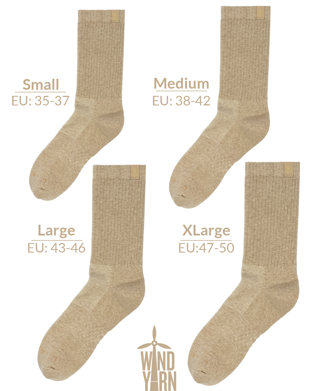 Bulg 788 Anatolia crew socks size chart fit guide