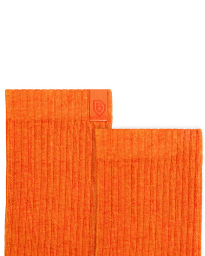 Bulg 788 Bali Orange crew socks knit detail closeup combed cotton blend