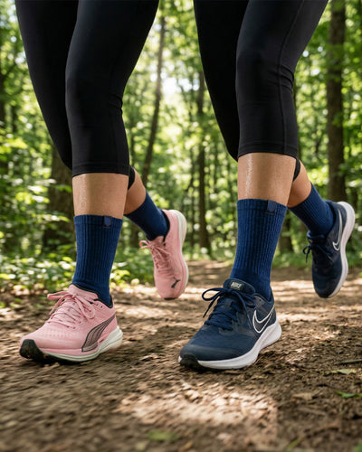 Bulg 788 Blue Bond crew socks lifestyle shot grounding tailored and casual looks alike