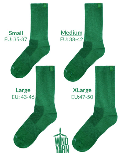 Bulg 788 British Racing Green crew socks size chart fit guide