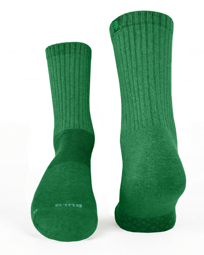 Bulg 788 British Racing Green crew socks flatlay product shot in classic emerald