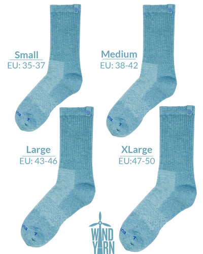 Bulg 788 Goshima crew socks size chart fit guide