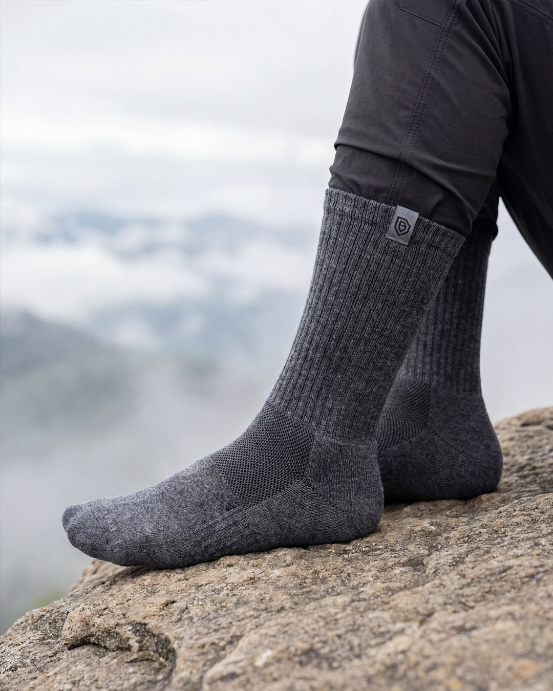 Bulg 788 Laden Grey crew socks worn outdoors as a versatile neutral staple