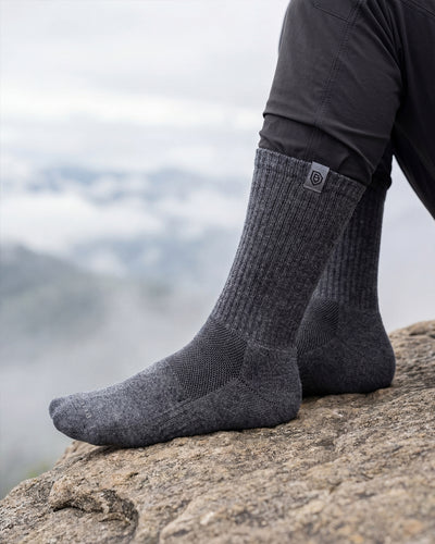 Bulg 788 Laden Grey crew socks worn outdoors as a versatile neutral staple