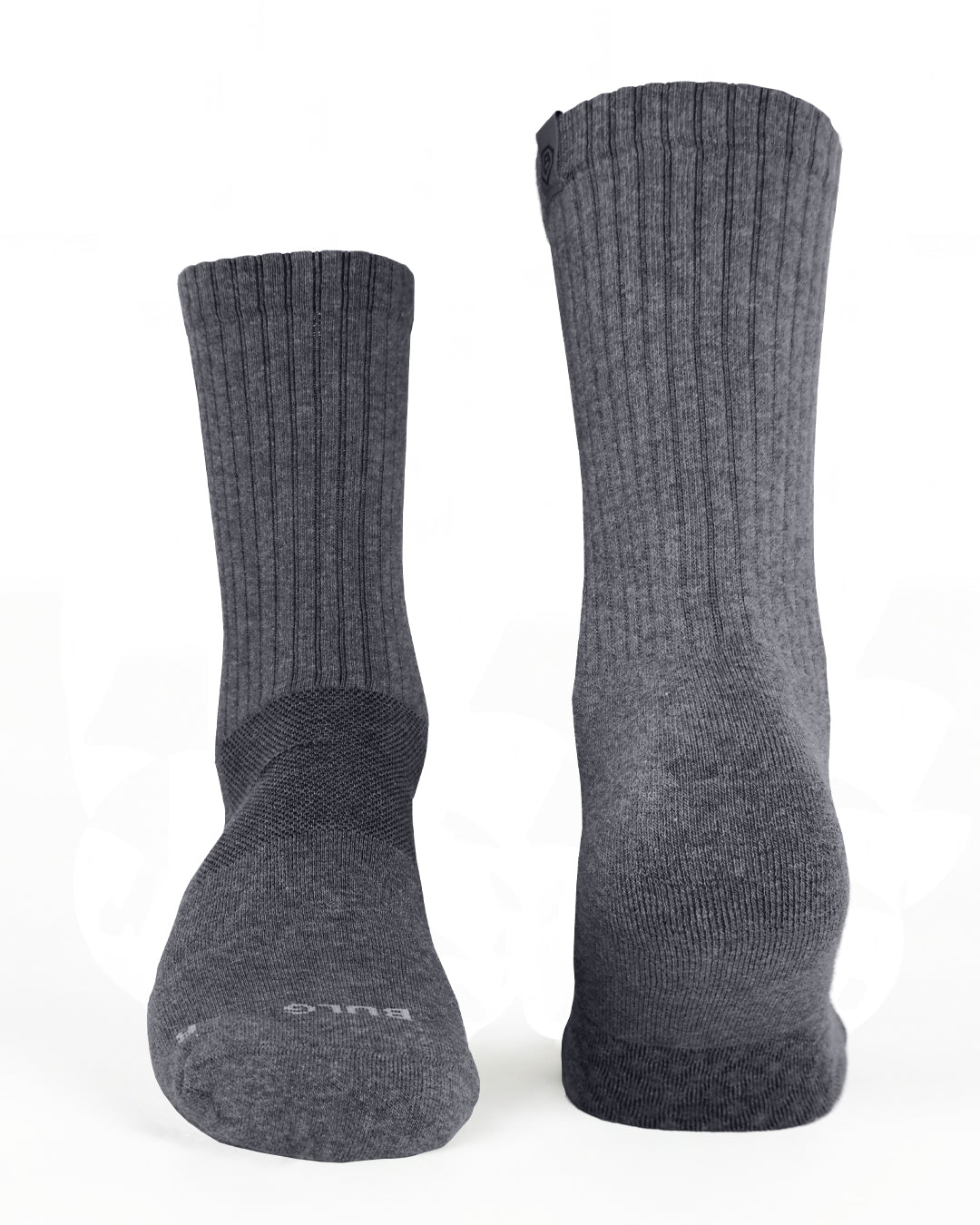Bulg 788 Laden Grey crew socks flatlay product shot in mid heather grey