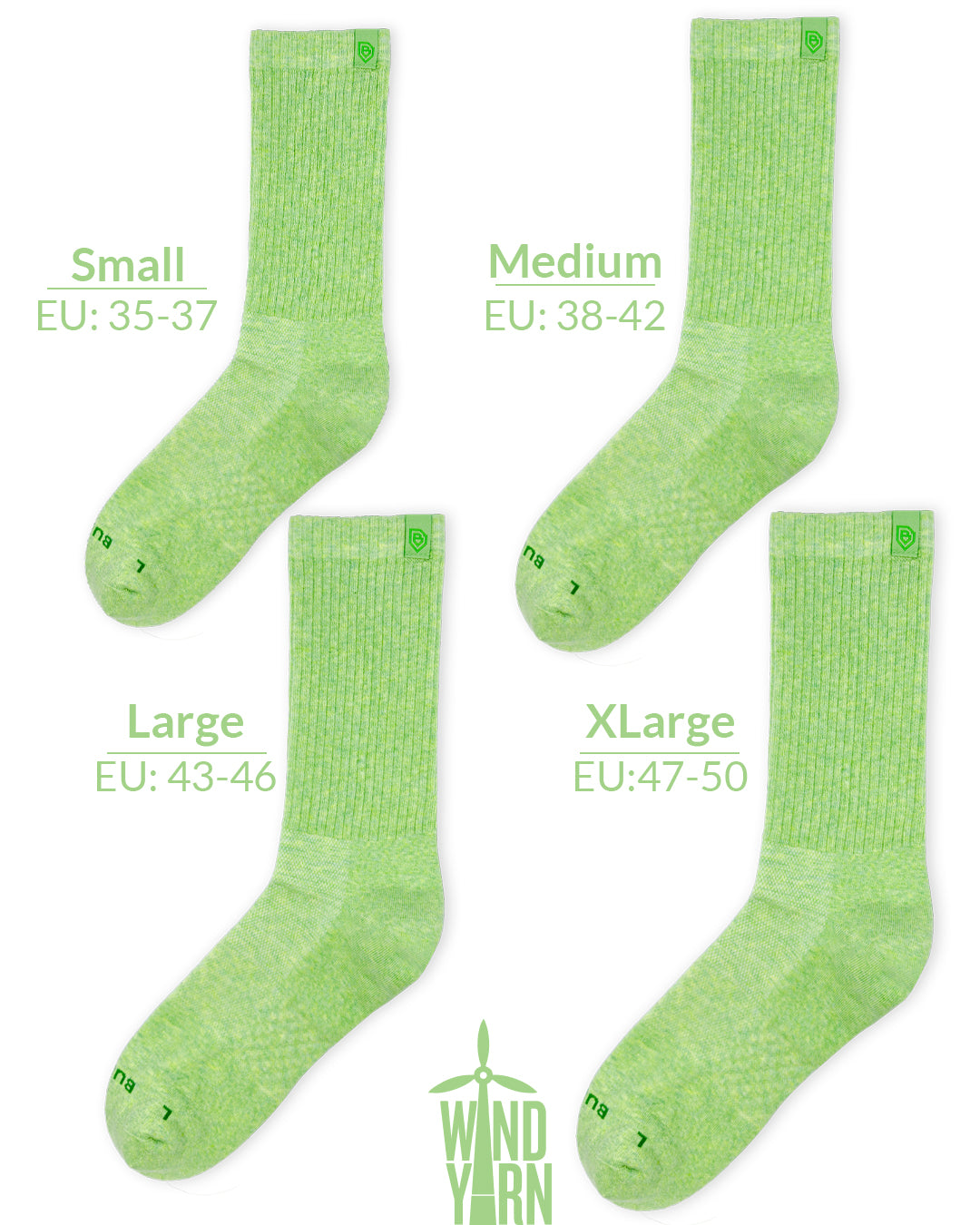 Bulg 788 Primavera crew socks size chart fit guide
