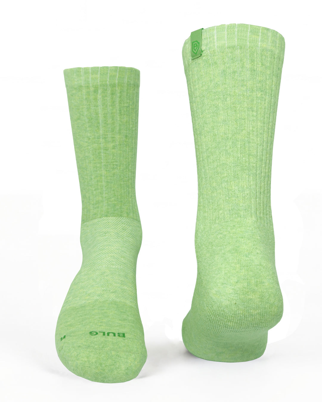 Bulg 788 Primavera crew socks flatlay product shot in fresh spring lime