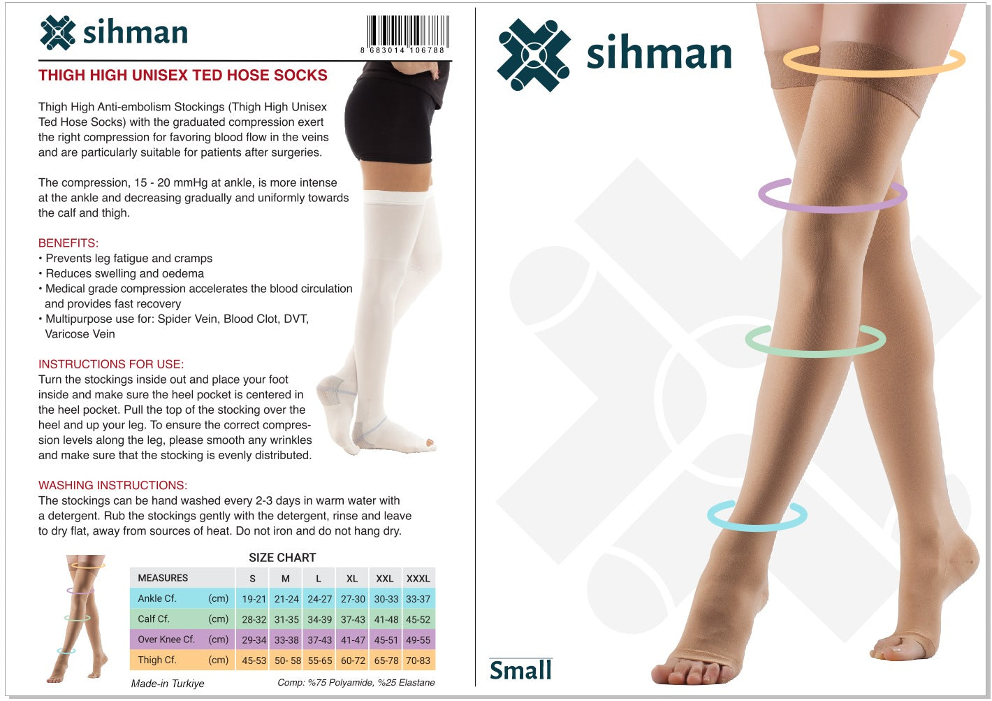Sihman Anti-Embolism Compression Socks