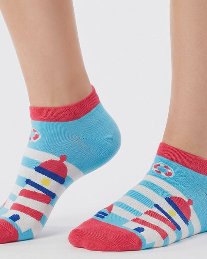 SOCKSOP Lighthouse Socks | High Cotton Breathable Ankle Socks