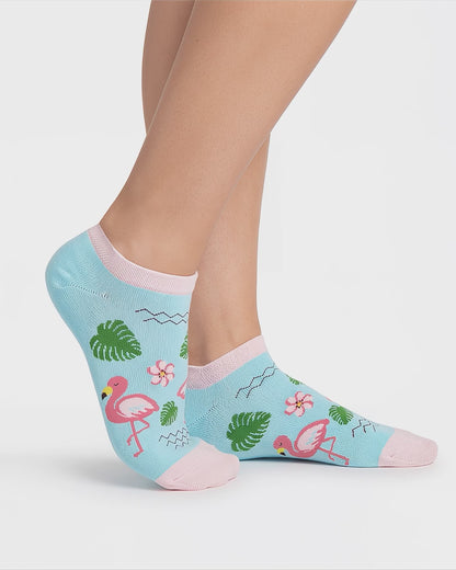 SOCKSOP Funky Flamingo Socks | High Cotton Breathable Ankle Socks