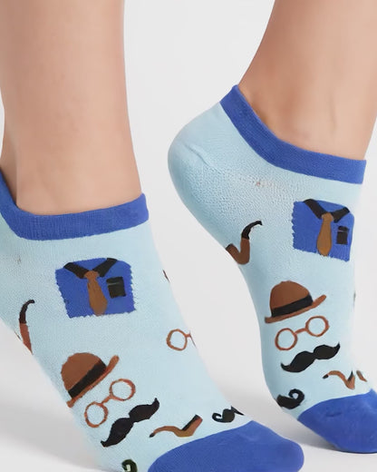 SOCKSOP Funky Gentlemen Socks | High Cotton Breathable Ankle Socks