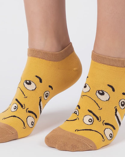 SOCKSOP Funky Emoji Socks | High Cotton Breathable Ankle Socks
